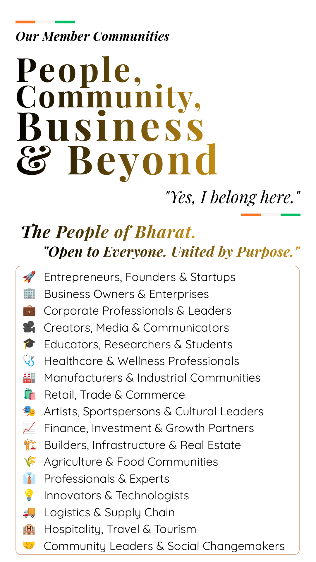 Our Member Communities - The People of Bharat